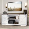 Farmhouse TV Stand Entertainment Center for 65" TVs with Sliding Barn Doors & Adjustable Shelf, Modern Media TV Console for Living Room - 3 of 4