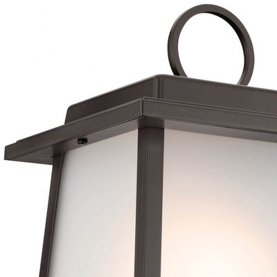 Olde Bronze Aluminum Outdoor Post Lantern with Etched Glass