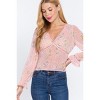 Slickblue Floral Ruffle Sleeve Chiffon Top for Women – Pink – Airy Fit – Garden Parties & Casual Looks - S - 2 of 4