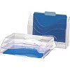 Officemate - Clear Wave - 2-way - Desktop Organizer - 3 Compartments - 3 Tiers - Desktop - Plastic - Clear - 11.3 in. x 13 in. x 3.6 in. - 1 Each - 2 of 2