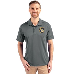 Milwaukee Brewers Cutter & Buck Prospect Eco Textured Stretch Recycled Mens Big & Tall Polo - 1 of 1