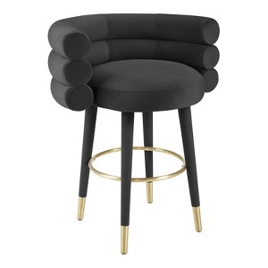 TOV Furniture Betty 26.4"H Velvet Counter Stool in Black/Gold - 1 of 4