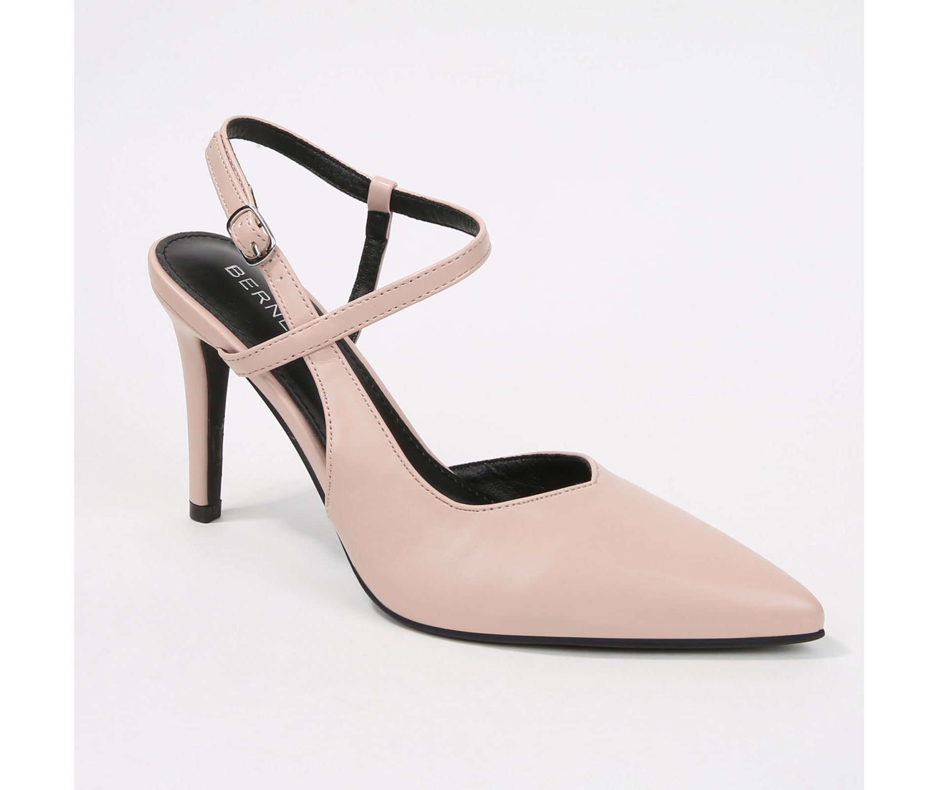 Berness Women's Charise Vegan Leather Cross-Strap Stiletto Heels