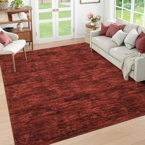 Modern Washable Rugs Abstract Area Rug Non Slip Low Pile Accent Rugs for Living Room Bedroom - 1 of 4