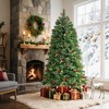 6 FT Pre-Lit Artificial Christmas Tree, Norway Spruce, 250 Warm White Light, Artificial Christmas Pencil Tree with Pine Cones, Holly Berries & Stand - 2 of 4
