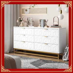 Garvee Stylish 6-Drawer Bedroom Dresser – 53-Inch Modern Chest with Elegant Metal Legs & Ample Storage for Bedroom, Living Room - 1 of 4