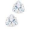 SHINE by Sterling Forever Sterling Silver Trillion Cut Prong Set Stud Earrings - 3 of 4