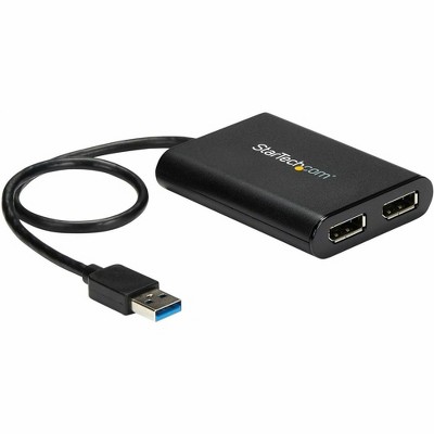 StarTech.com USB to Dual DisplayPort Adapter - 4K 60Hz - USB 3.0 (5Gbps) - Dual Monitor - USB Cable Adapters and Couplers - USB32DP24K60