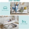 Twin Daybed with Trundle,Metal Bed Frame with Heart-Shaped Headboard,Sturdy Steel Slat Support,Space-Saving Sofa Bed for Living Room, Bedroom - 3 of 4