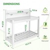 EAGLE PEAK Outdoor Indoor Maintenance Free Vinyl Garden Potting Bench, Waterproof Potting Table with Open Shelf, White - 3 of 4