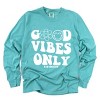 Simply Sage Market S.W.Smiley Good Vibes Only Smiley Face Garment Dyed Long Sleeve - 2 of 4