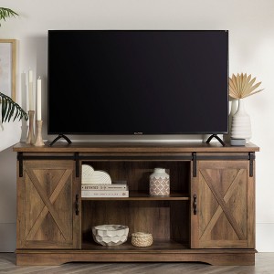 NicBex Farmhouse TV Stand Sliding Media Console with Storage for 65" TVs for Living Room, Bedroom - 1 of 4