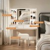 Vanity Desk with Mirror and Lights, Makeup Vanity with 2 Drawers and 6 Storage Shelves, 3 Lighting Modes Adjustable - 3 of 4