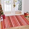 Christmas Area Rugs, Washable Non-Slip Festive Pattern Carpet, Soft Low Pile Foldable Stain Resistant for Bedroom, Home - 2 of 4