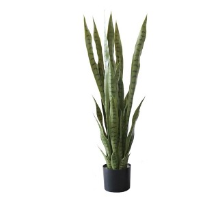 Artificial Snake Plant,Fake Sansevieria Fake Agave Potted Plants Plastic Greenery for House Living Room Home Office Outside Garden Decoration - 1 of 4