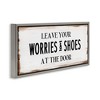 Stupell Industries Worries & Shoes At Door Phrase, 25" x 11" - 3 of 4