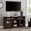 TIRAMISUBEST Entertainment Center Farmhouse TV Cabinet Media Console Table with Glass Doors,Modern TV Stand for up to 65 Inch TVs - 3 of 4