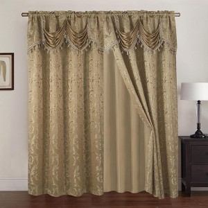 Franklin 2-Piece Rose Grommet Curtain 54" x 84" by Rt Designers Collection - 1 of 3