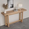 Okak 59.05IN Minimalism Narrow Console Table with Unique Leg Design, Entryway Table with Thick Tabletop, Accent Table for Living Room, Hallway, Oak - 4 of 4