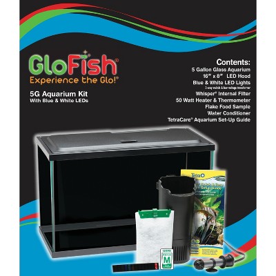 GloFish Aquarium Kit 5 Gallons, Includes LED Lighting And Filter