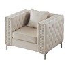 Upholstered Contemporary Accent Chair with Track Arms, Sturdy Construction and Quick Assembly - 2 of 4