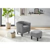 Airsurfer Modern Corduroy Accent Chair with Ottoman, Upholstered Comfy Armchair for Living Room, Bedroom, or Office, Single Sofa Chair, Black - 3 of 4