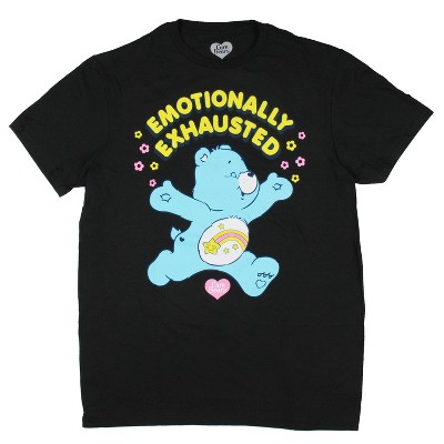 Care Bears Mens' Wish Bear Emotionally Exhausted Graphic Print T-Shirt