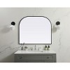 Elegant Lighting Metal Frame Arch Mirror 40x34 Inch in Black - 2 of 4