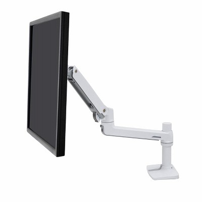 White Full-Motion Desk Mount Monitor Arm for 34" Screens