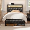 WOWLIVE Full/Queen/King Bed Frame with Storage Headboard, Metal Platform Bed Frame, Storage Bed with Charging Station and LED Light - 2 of 4