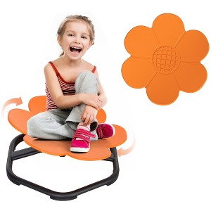Qaba Sensory Spinning Chair, Kids Swivel Chair, Flower Shaped Sensory Chair for Autism, Kids, Toddlers, Training Body Balance & Coordination, Orange - 1 of 4