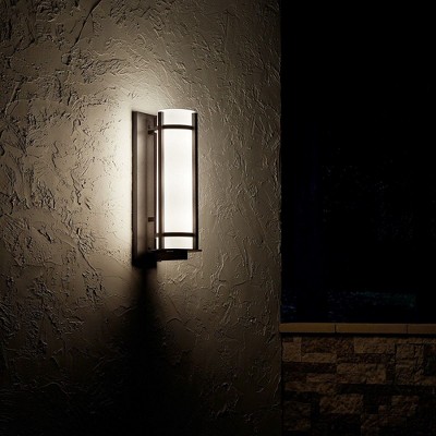 Camden 26" Grey Iron Lantern Sconce with White Shade