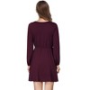 Coolmee Women's Spring Fall Pleated Mini Dress Long Sleeve Ruffle Causal Short Dress - 4 of 4