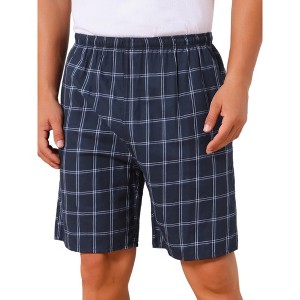 INSPIRE CHIC Men's Summer Lounge Elastic Waist Casual Plaid Sleep Shorts - 1 of 4