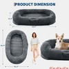 Human Dog Bed for Adult Large Gaint Shared Bed for People Pets, Washable Faux Fur Removable Nap Bed Bean Bag w/Handle Side Pocket - 2 of 4