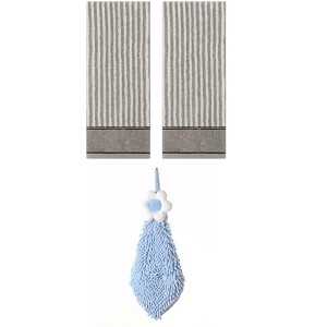 REGALWOVEN 3 Pcs Soft Absorbent Bathroom Hand Towels for Kitchen, Gym - 1 of 4