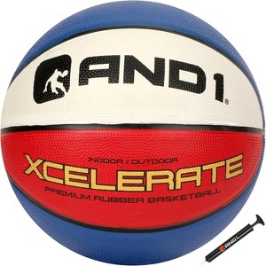 AND1 Xcelerate Rubber Basketball: Official Regulation Size 7 (29.5 inches) - Deep Channel Construction, Made for Indoor Outdoor Games - 1 of 4