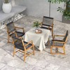 Tangkula Patio 4PCS Acacia Wood Dining Chairs All-Weather Rope Woven Armchairs Outdoor - 3 of 4