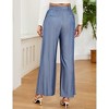 BLUEMING Womens Wide Leg Pants Belted High Waist Palazzo Pants Work Business Casual Flowy Trousers with Pockets - 2 of 4