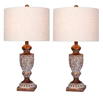 Fangio Lighting 30.5 in. Antique Brass Metal Table Lamp W-1497AB