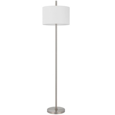 Roanne Brushed Steel Slim Modern Floor Lamp 66.5" Height