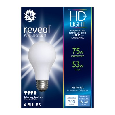 General Electric 4pk 75W Energy Efficient Halogen Light Bulbs