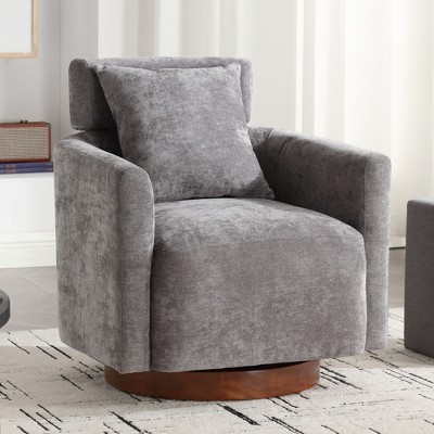 MOONMISS 360 degree rotation design,soft and comfortable chenille fabric,ergonomic design of the living room chair