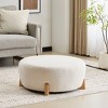 Okak Modern Modish Round Ottoman Coffee Table with Splayed Wooden Legs,Multi-Functional Small Footrest for Bedroom,Entryway - 2 of 4