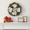 Nearly Natural 20” Cedar, Amaryllis and Ruscus with Berries Artificial Wreath - 3 of 3