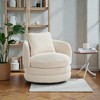Mshliw Swivel Accent Chair with 360° Rotation, Single Sofa, Chenille Upholstery, Ergonomic Armrests, Soft Cushion and Included Pillow - 3 of 4