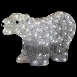 Northlight Lighted Commercial Grade Acrylic Polar Bear Outdoor Christmas Decoration - 28" - Pure White LED Lights - 1 of 4