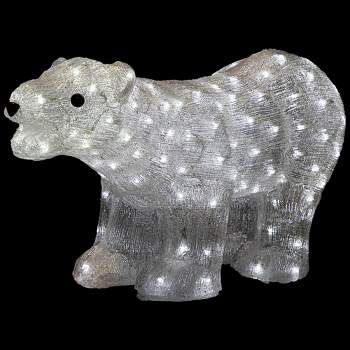 Northlight Lighted Commercial Grade Acrylic Polar Bear Outdoor Christmas Decoration - 28" - Pure White LED Lights