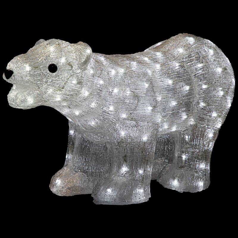 Northlight Lighted Commercial Grade Acrylic Polar Bear Outdoor Christmas Decoration - 28" - Pure White LED Lights, 1 of 7