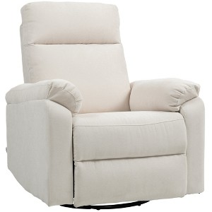 Aghana Digitals Cream Manual Recliner: 360° Swivel Rocker with Pocket Spring, 23.6" Wide Seat, - 1 of 4